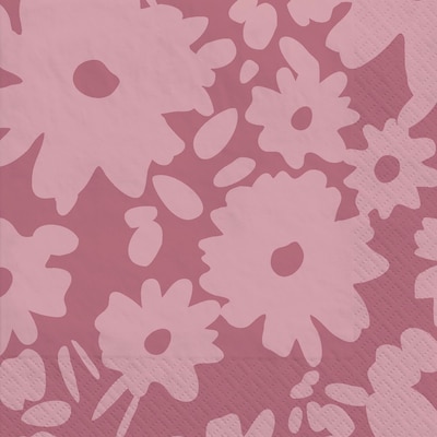 Party City Floral Lunch Napkin, 2-Ply, Mauve, 40 Napkins/Pack (AM610008)