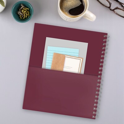 2027 Mead Essentials 9" x 11" Calendar Year Weekly & Monthly Planner, Plastic Cover, Burgundy (CRW630L5027)