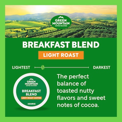 Green Mountain Breakfast Blend Coffee Keurig® K-Cup® Pods, Light Roast, 24/Box (5000378718)