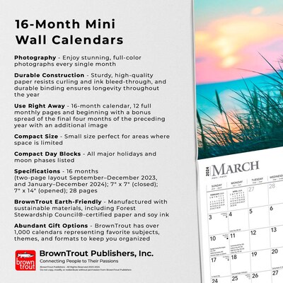 2024 BrownTrout Simplicity 7" x 14" Monthly Wall Calendar (9781975465094)