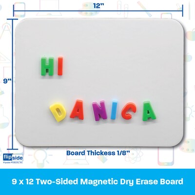 Flipside Products Double Sided Magnetic Melamine Dry Erase Board, 9" x 12", 3/Pack (FLP100773)