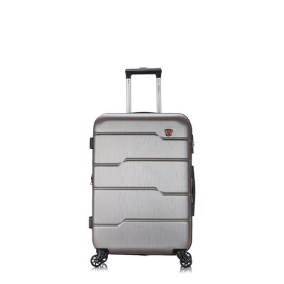 DUKAP Rodez 24" Hardside Suitcase, 4-Wheeled Spinner, TSA Checkpoint Friendly, Silver (DKROD00M-COA)