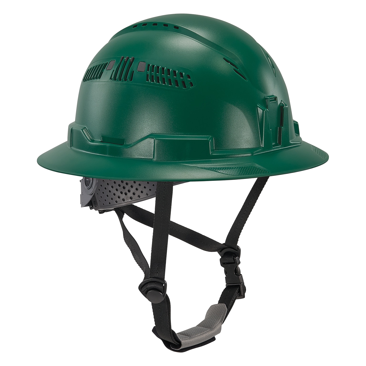 Ergodyne Skullerz 8964 PC-ABS Type II, Class C, 6-point Ratchet Suspension Full Brim Safety Helmet, Green (60565)
