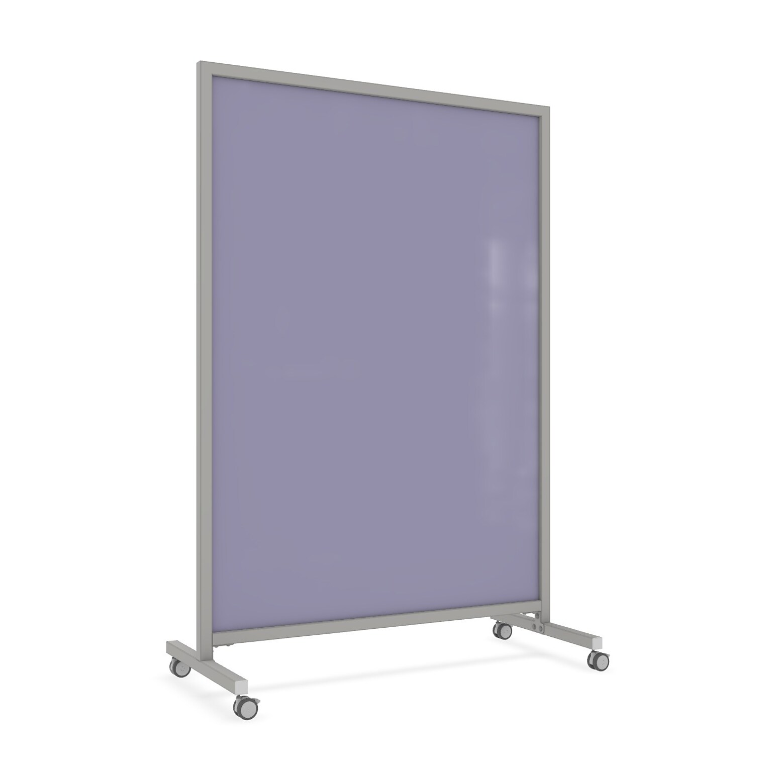 Ghent EZ Glass Mobile Dry-Erase Whiteboard, Aluminum Frame, 75H x 50W, Grape (EZ1NA7550GP)
