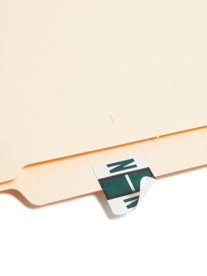 Smead BCCR Labels File Folder Label, N, Dark Green, 500 Labels/Pack (67084)