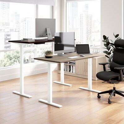 Bush Business Furniture Move 60 Series 60W L Shaped Adjustable Standing Desk, Modern Hickory (M6SL6