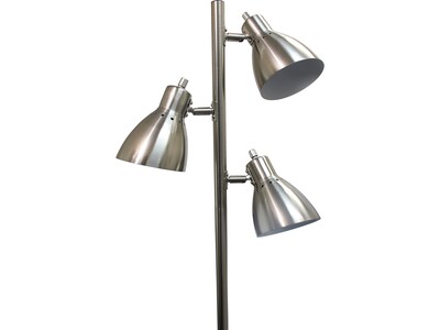 Creekwood Home Essentix 64" Brushed Nickel Floor Lamp with Cone Shades (CWF-3003-BN)