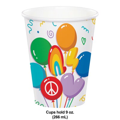 Creative Converting Bubbly Birthday Paper Cups, Multicolored, 32/Pack (DTC365085CUP)
