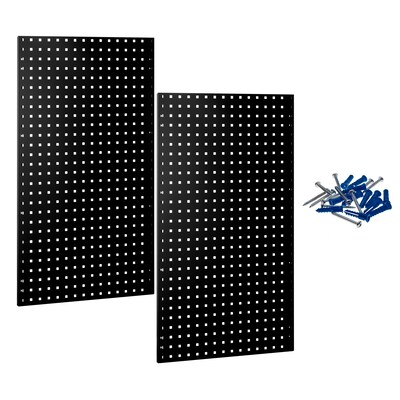 Triton Products LocBoard 24 x 42 x 9/16 Steel Square Hole Pegboards, 2/Set (LB2-BK)