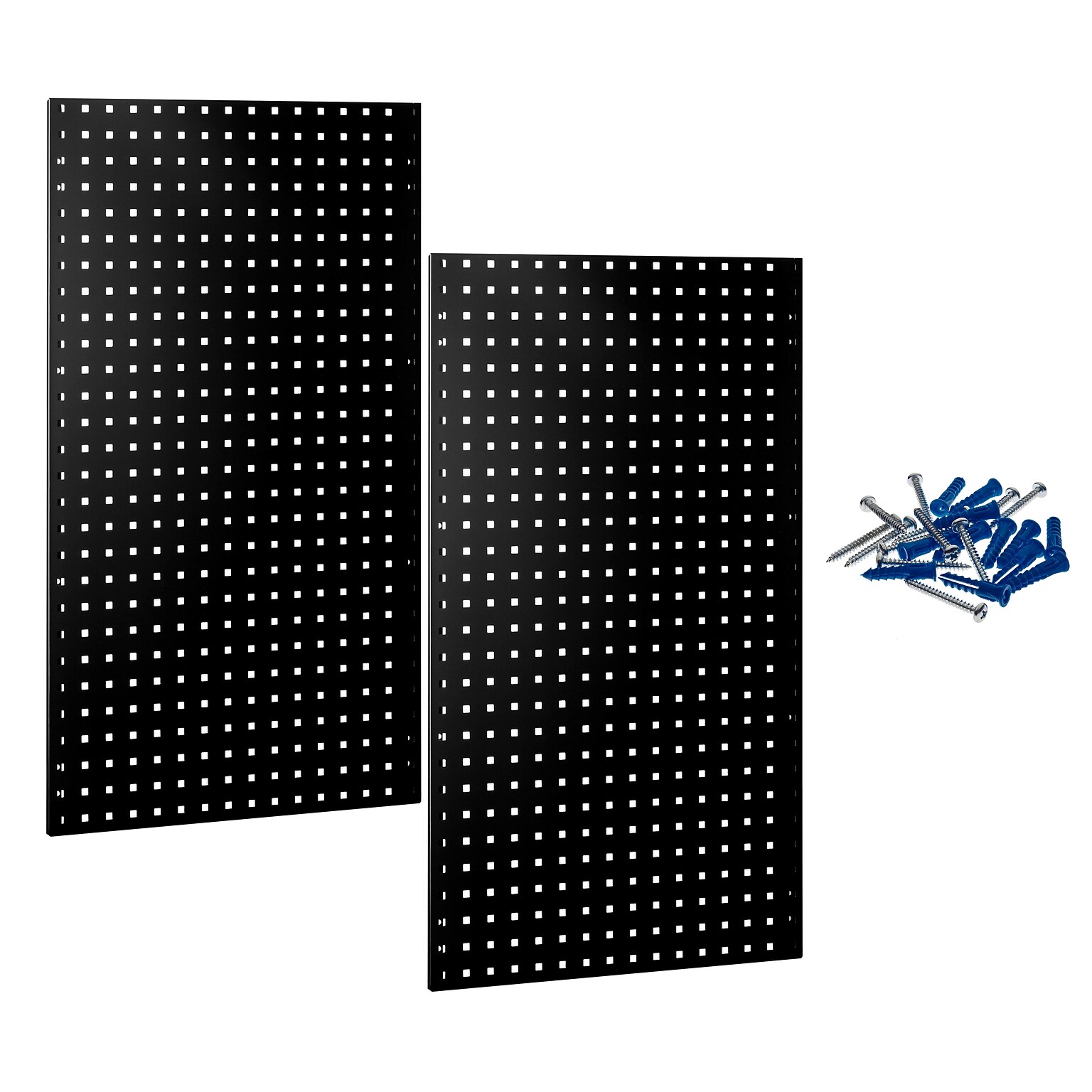 Triton Products LocBoard 24 x 42 x 9/16 Steel Square Hole Pegboards, 2/Set (LB2-BK)