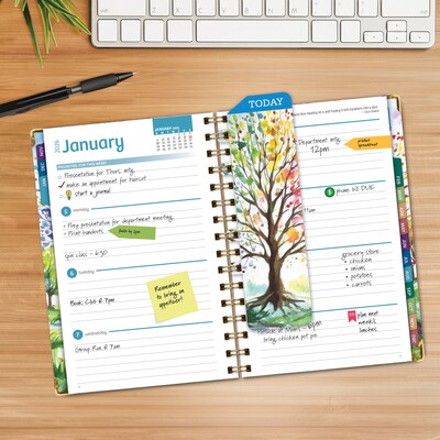 2026 Global Printed Products 5.5" x 8" Weekly & Monthly Planner, Paperboard Cover, Tree Seasons (FSHN-CY26-58-20)