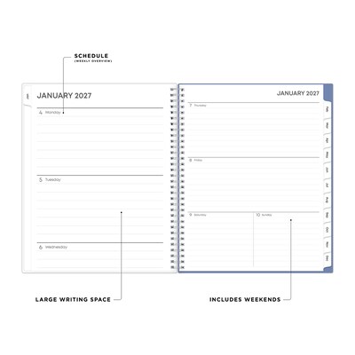 2027 Blue Sky Lindley 8.5 x 11 Calendar Year Weekly & Monthly Planner, Plastic Cover (100654-27)