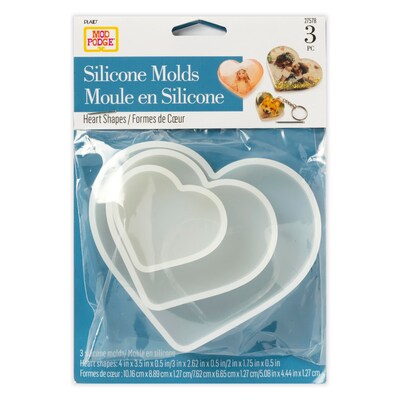 Mod Podge Silicone Resin Mold, Hearts, 3/Pack, 3 Packs/Bundle (MOD27578-3)