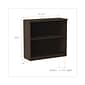 Alera Valencia Series 29.5"H 2-Shelf Bookcase with Adjustable Shelf, Espresso (ALEVA633032ES)