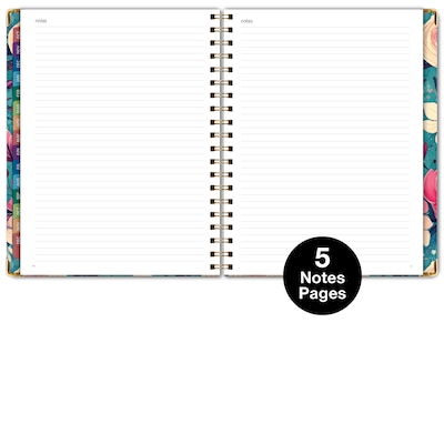 2027 Excello Brands 9" x 11" Weekly & Monthly Standard Planner, Paperboard Cover, Teal Floral (FSHN-CY27-8511-17)