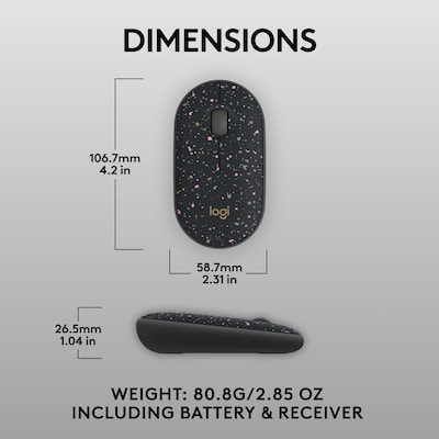 Logitech M340 Limited Edition Wireless Ambidextrous Optical Mouse, Speckles (910-007281)