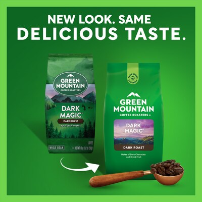 Green Mountain Dark Magic Whole Bean Coffee Packet, Dark Roast, 18 oz. (GMT7568EA)