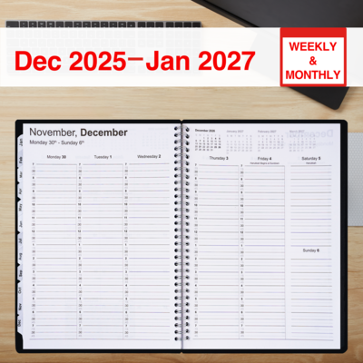 2026 Staples 5 x 8 Weekly & Monthly Planner, Black (ST21490-26)