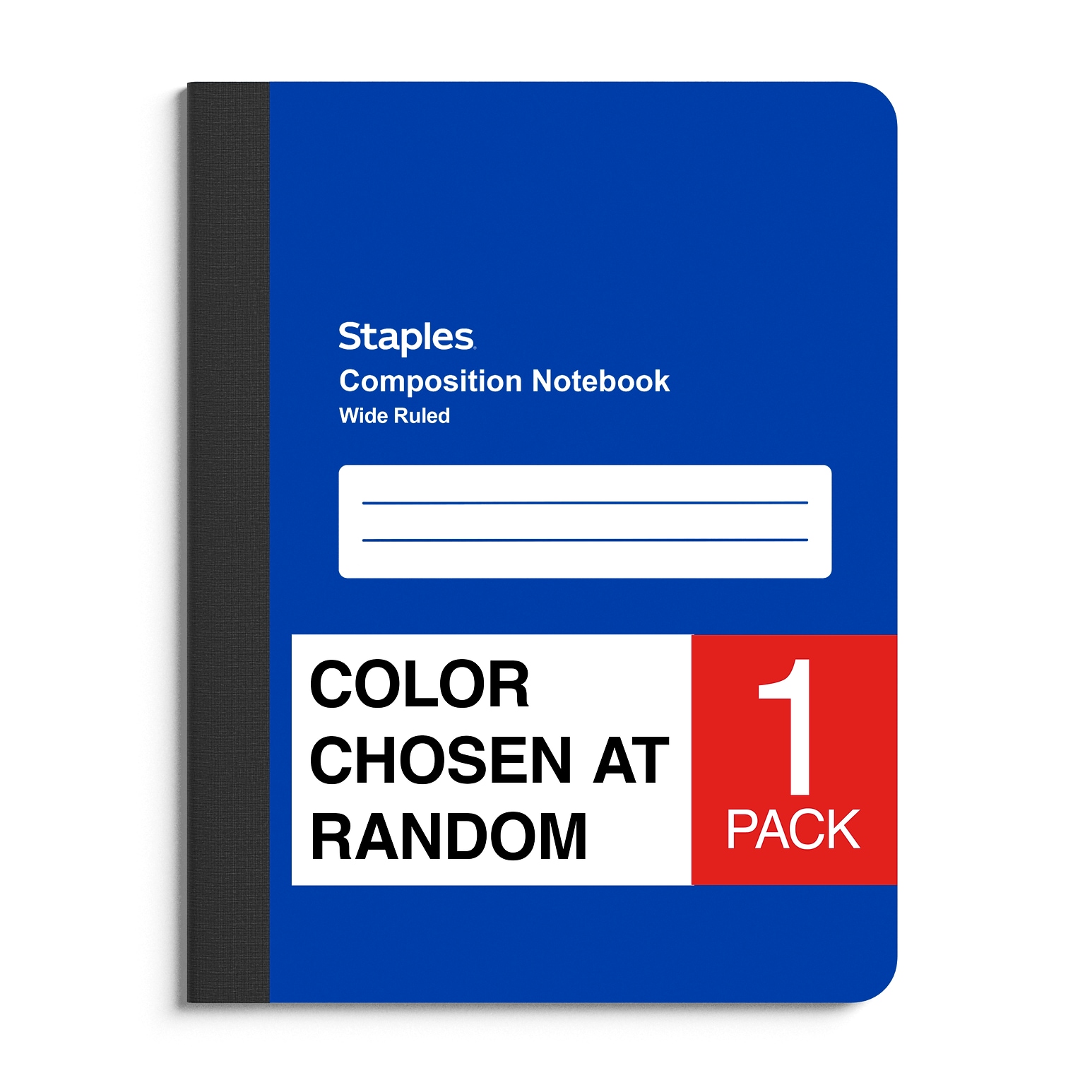 Staples® Poly Composition Notebook, 7.5 x 9.75, Wide Ruled, 80 Sheets, Color chosen at random (ST54890)