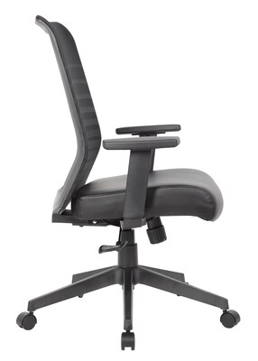 Boss Office Products Ergonomic Mesh/Vinyl Swivel Task Chair, Black (B6566AM-BK)