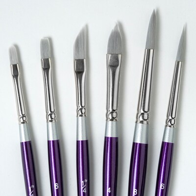 Silver Brush Silver Silk Creative Brushes, 6/Pack (SLVSS8877)