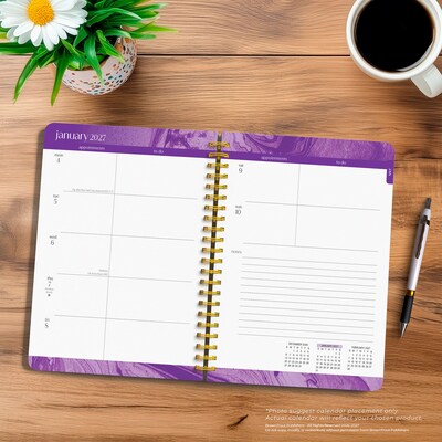 2027 BrownTrout Crackled Blush 6.5" x 7.8" Calendar Year Weekly Standard Planner, Purple (9798330709328)