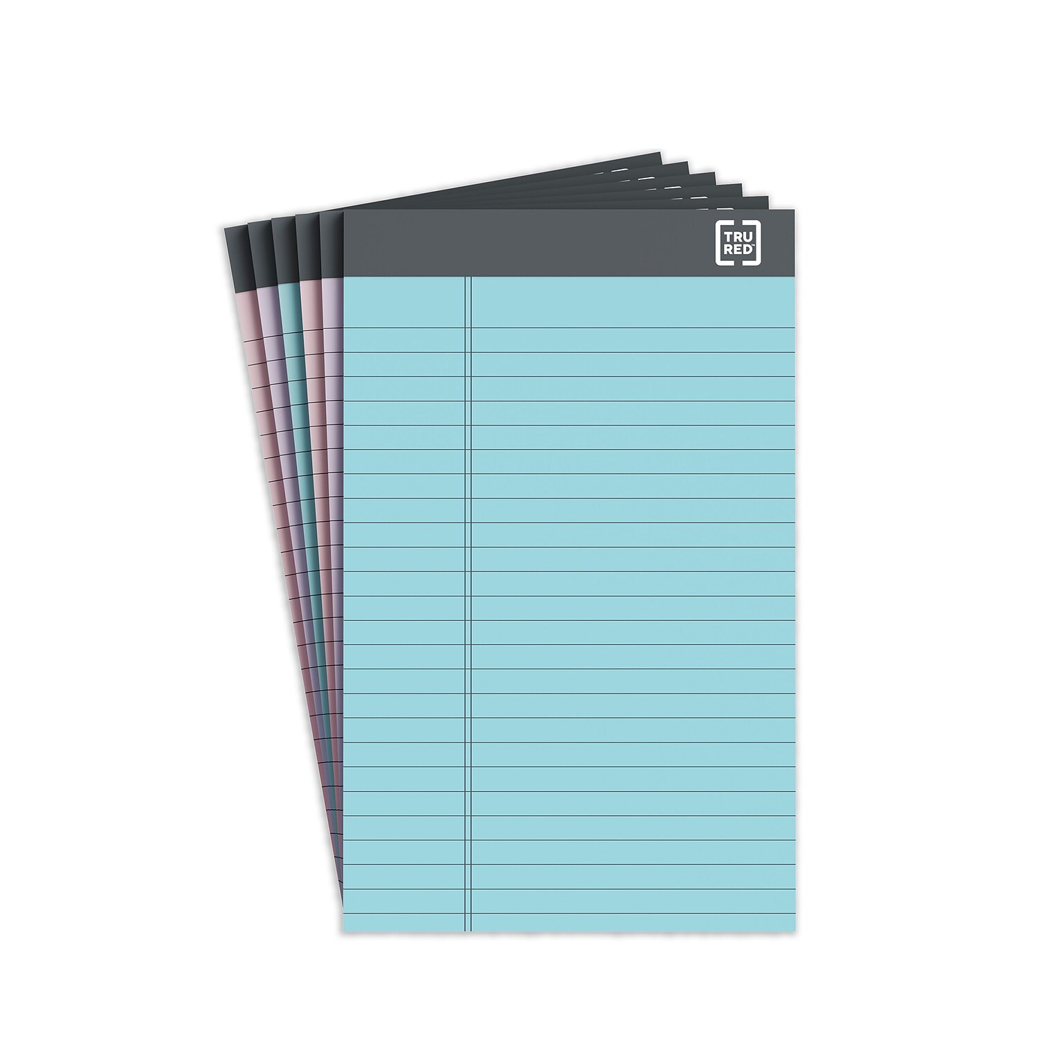 TRU RED™ Notepad, 5 x 8, Narrow Ruled, Pastels, 50 Sheets/Pad, 6 Pads/Pack (TR59898/TR57356)