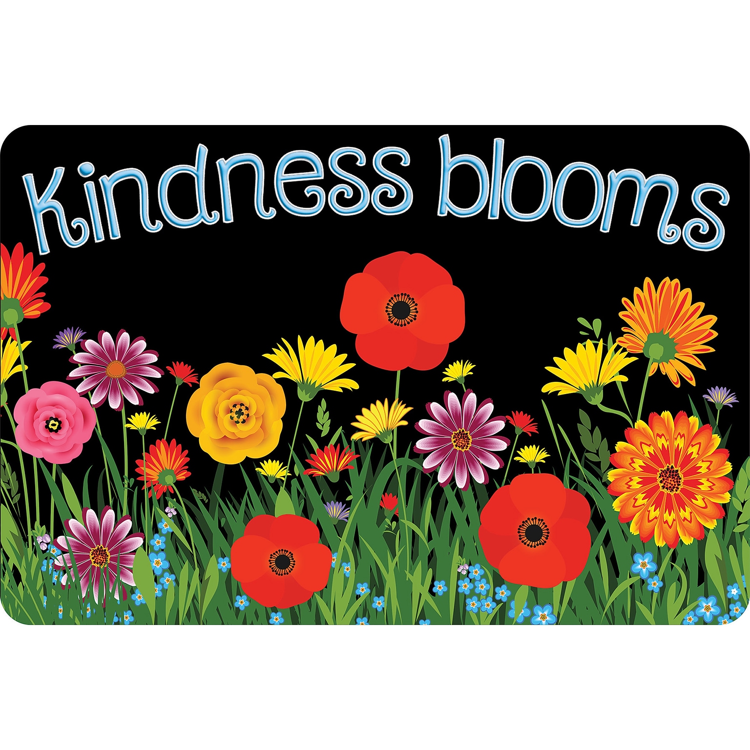 Ashley Productions The Original Fun Mat, Welcome Mat, 15.5 x 23.5, Kindness Poppy Welcome (ASH91528)
