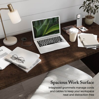 Bush Furniture Somerset 72"W Office Desk with Drawers, Mocha Cherry (WC81872)