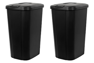 Hefty 13-Gallon Touch Top Trash Can in Black 2 Pack (2166HFTCOM075)