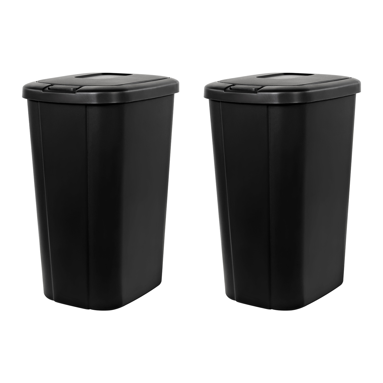 Hefty 13-Gallon Touch Top Trash Can in Black 2 Pack (2166HFTCOM075)