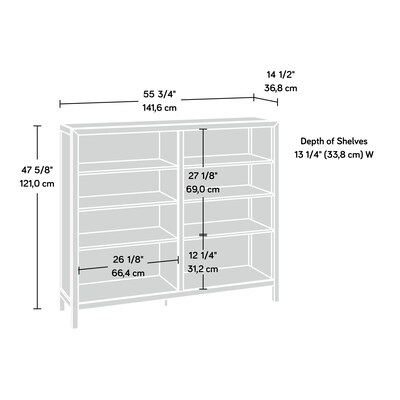 Sauder Pacific View 48"H Cubby Storage Bookcase, Prime Oak (433566)