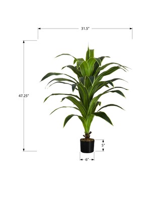 Monarch Specialties Inc. 47" Artificial Dracaena Tree in Pot (I 9542)