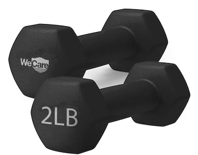 WeCare Fitness Neoprene Coated 2 Lbs Dumbbells for Non-Slip Grip 2/Set, (WDN100001)