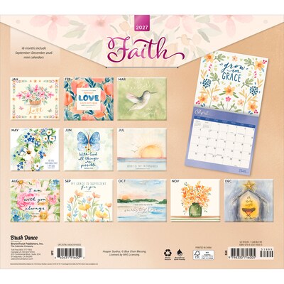 2027 BrownTrout Faith 14 x 12 Monthly Wall Calendar, Assorted Colors (9798330716005)