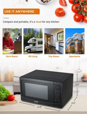 Commercial Chef 1.6 Cu. Ft. Countertop Microwave, Black (CHM16MB6)