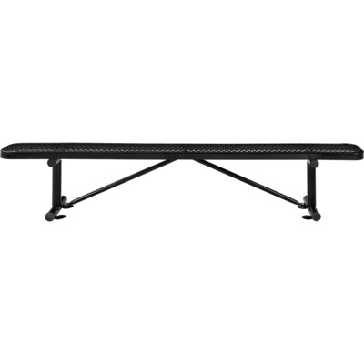 Global Industrial 8 Outdoor Steel Flat Bench, Expanded Metal, Black (277157BK)
