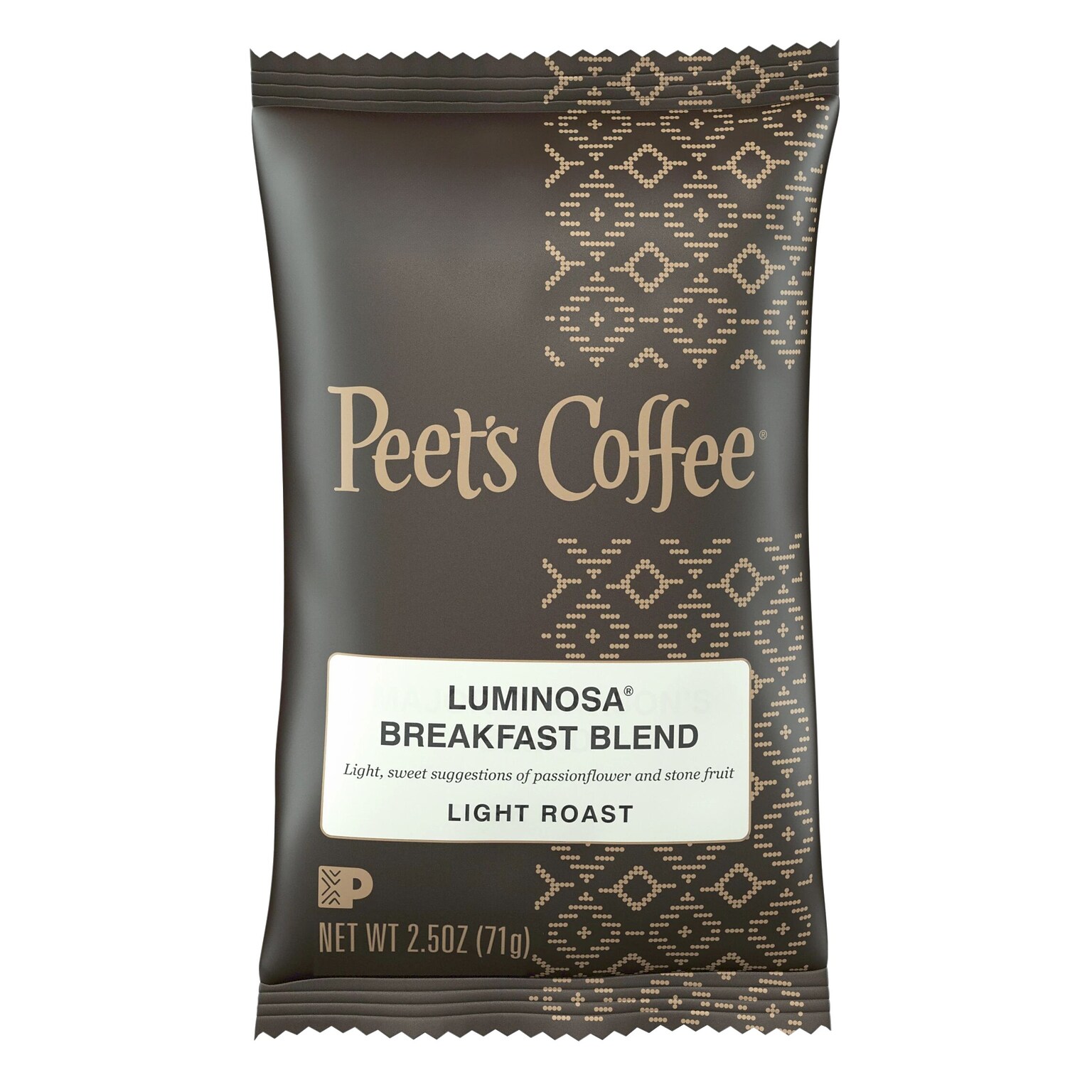 Peets Coffee Luminosa Breakfast Blend Ground Coffee, Light Roast, 2.5 oz (PCE01337)