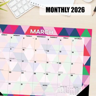 2026 Willow Creek Modern Geometric 17" x 12" Monthly Desk Pad Calendar (57117X)