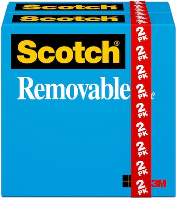 Scotch® Removable Invisible Tape, 3/4 x 36 yds., 2 Rolls (811)