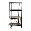 Mind Reader 4-Shelf Mobile Utility Cart Wine Rack With Wheels, Black (4WINEC-BLK)