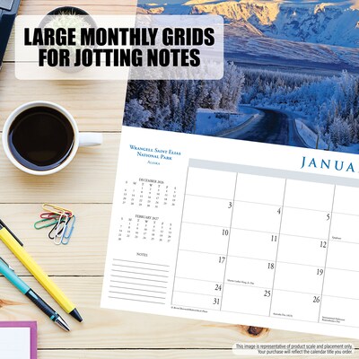 2027 Willow Creek National Parks 15" x 6.5" Monthly Wall Calendar, Assorted Colors (64528)
