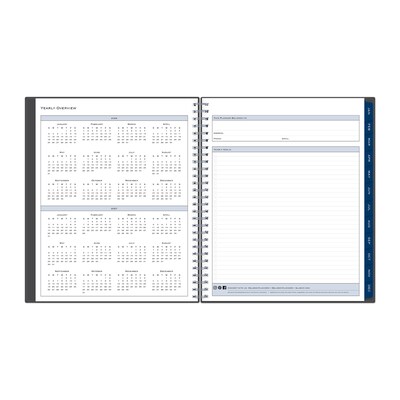 2026 Blue Sky Passages 8" x 10" Calendar Year Monthly Planner, Plastic Cover, Gray (100011-26)