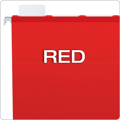 Pendaflex Ready-Tab Reinforced Hanging File Folder, 5-Tab, Letter Size, Red, 25/Box (42623)