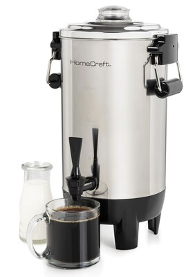 HomeCraft HCCU30SS 30-Cups Coffee Urn, Silver/Black