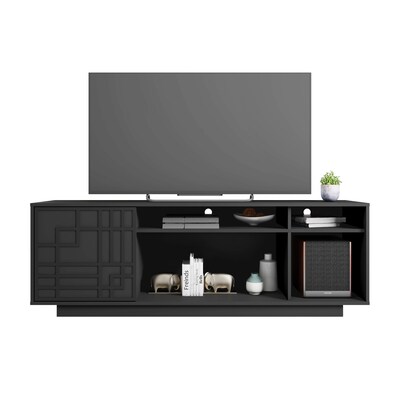Techni Mobili Contemporary TV Stand, Screens Up to 70", Black (RTA-945TV-BK)
