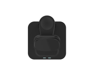 LAX White Vertical MagSafe 3in1 Charging Stand, Black (MG3IN1STB)
