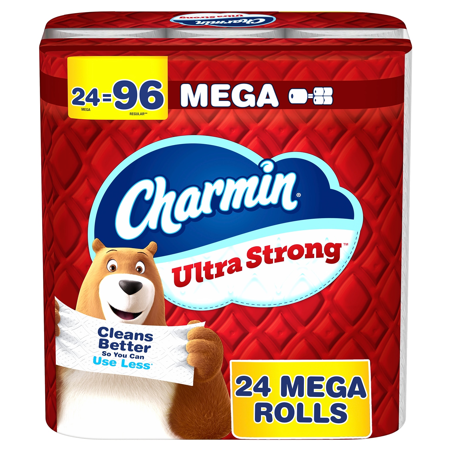 Charmin Ultra Strong Mega Toilet Paper, 2-Ply, White, 220 Sheets/Roll, 24 Rolls/Case(132140)