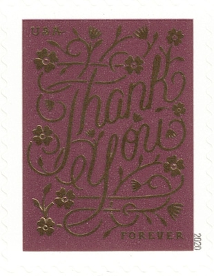 USPS Thank You Forever 100 Postage Stamps (FOR-THANKYOU100)