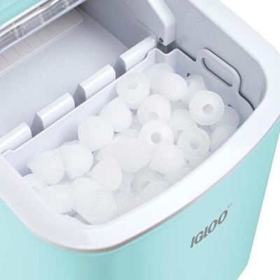 Igloo 26-Pound Automatic Self-Cleaning Portable Countertop Ice Maker Machine With Handle, Aqua (IGLICEB26HNAQ)